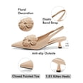 thumbnail image 2 of Womens Slingback Kitten Heels Flower Closed Pointed Toe Pumps Wedding Party Dress Sandals Shoes, 2 of 3