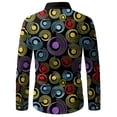 thumbnail image 6 of CONZONE Men's 70S Buttons Down Shirts Long Sleeve Hip Pop Shirts For Men Trendy Casual Graphic Lapel Soft Lightweight Tops, 6 of 9