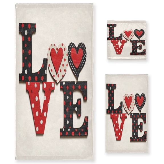 Three-Piece Towel Set Face Towel Towel Set Hand Towel Bath Towel Cotton Bath Towels Bath Towel Sets Hand Bath Towels Love