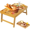 thumbnail image 1 of Tucorresi Bandeja de Cama，Bandejas de Cama con Patas Plegables, Bandeja Port&aacute;Til para Servir con Asas de Transporte, 50 X 30 Cm,Bandeja para Desayunar En La Cama, Leer o Trabajar, 1 of 7