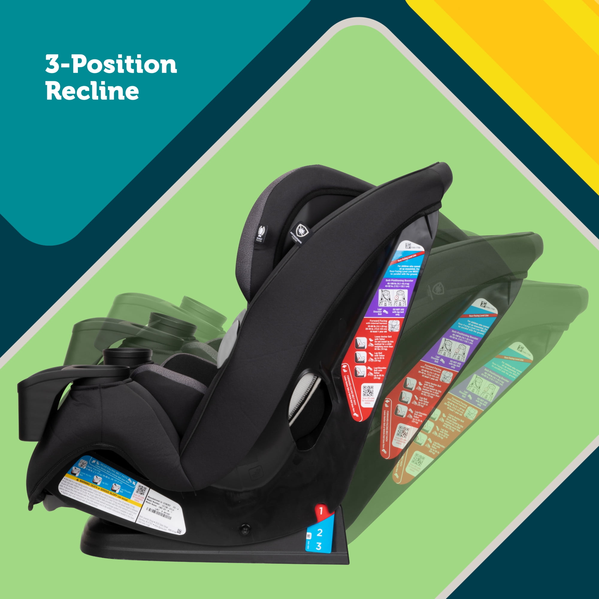 Safety 1st Grow and Go Sprint All-in-One Convertible Car Seat, Black Beauty II, Infant & Toddler