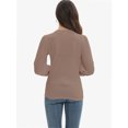 thumbnail image 2 of Women's Fall Puff Long Sleeve Tunic Tops Pleated Crew Neck Shirts Blouses Casual Loose T-Shirts, 2 of 6