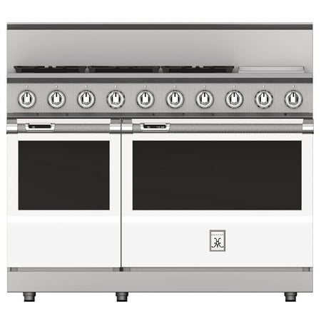 Hestan KRD484GD-LP-WH 48 Inch Wide 7.5 Cu. Ft. Free Standing Dual Fuel Range, 48" 4 Burner (w/Griddle), Froth