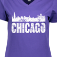 thumbnail image 4 of Inktastic Chicago Skyline Grunge Women's V-Neck T-Shirt, 4 of 5