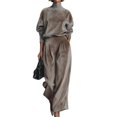 thumbnail image 2 of BRELIL Women's Turtleneck Long Sleeve Two Piece Outfit Set Wide Leg Pants Lounge Matching Sweatsuit Fall Winter Casual Pullover Top Loungewear Vacation Travel Tracksuit, Brown L, 2 of 7