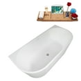 thumbnail image 5 of 67" Streamline B-404-156-BGM Soaking Freestanding Tub and Tray With Internal Drain in Brushed GunMetal, 5 of 10