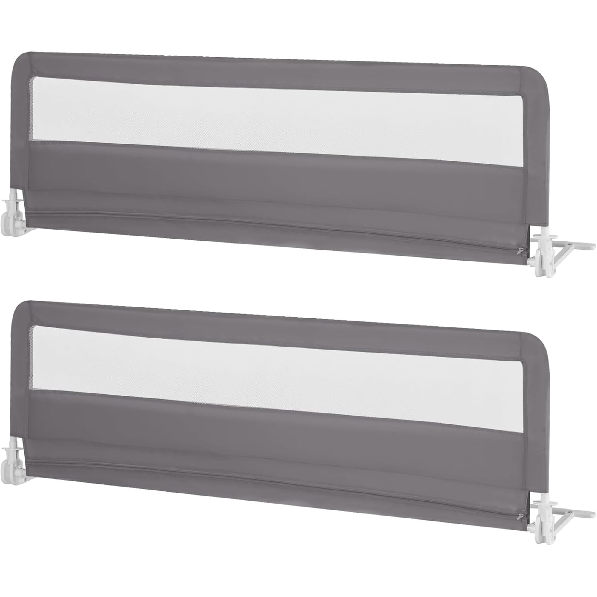 Bed Rail for Toddlers, 71-in Extra Long, Portable Safety Bed Guardrail w/Double Safety Child Lock, Foldable Baby Bed Rail Guard, Fit King & Queen Full Twin Size Bed Mattress(Gray, Pack 2)