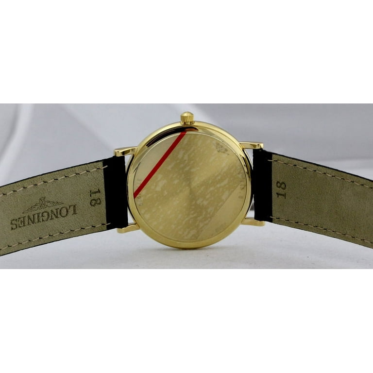 Longines Presence 18kt Gold Mens Luxury Swiss Quartz Strap Watch  L4.802.6.32.2