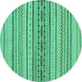 thumbnail image 1 of Ahgly Company Machine Washable Indoor Round Abstract Turquoise Blue Modern Area Rugs, 7' Round, 1 of 4