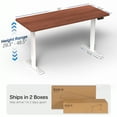 thumbnail image 6 of VIVO Electric 60” x 24” Stand Up Desk | Dark Walnut Table Top, White Frame, 6 of 8