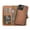 Rustic Tan, variant on Personalized iPhone 13 Mini Compatible Detachable Full Grain Leather Wallet Case with Kickstand Feature
