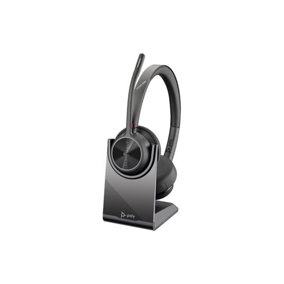 HP Poly Voyager 4320 UC Wireless Stereo Headset with Charging Stand and USB-A Adapter, Microsoft Teams Certified