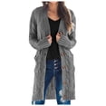 thumbnail image 1 of Wyzesi Womens Winter Jacket Long Sleeve Knit Long Cardigan For Women Fall Winter Open Front Button Sweaters With Pockets Womens Denim Jacket Tall Fuzzy Jacket, 1 of 5