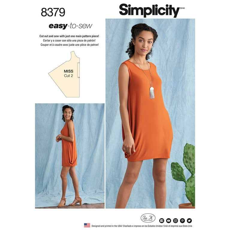 Simplicity Misses' Size XXS-XXL Knit Dresses Pattern, 1 Each - Walmart.com