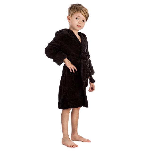 Elowel Robe de Nuit en Polaire à Capuche pour Garçons et Filles, Taille 8Y