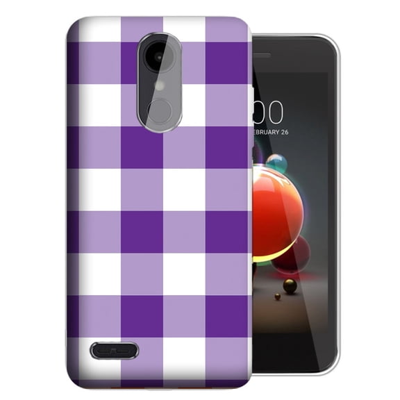 MUNDAZE LG Aristo 3 / 2 / Tribute Dynasty / Zone 4 Purple Plaid Design TPU Gel Phone Case Cover