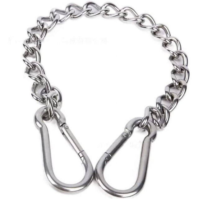 Cadena de extensión de acero inoxidable 304, cadena para silla colgante de 65 cm/25 pulgadas, cadena para columpio, cadena con dos mosquetones para saco de boxeo, yoga, columpio, hamacas, carga