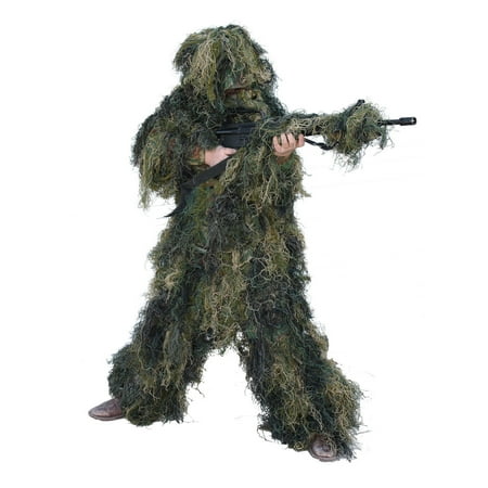 Red Rock 70915YL 5 Piece Lightweight Youth Woodland Ghillie Suit, Youth (Best Ghillie Suit In The World)
