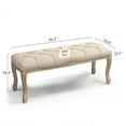 thumbnail image 3 of Dycanpo 45.2'' Bedroom Bench Seat Linen French Upholstered Ottoman Bench, Linen Color, 3 of 10