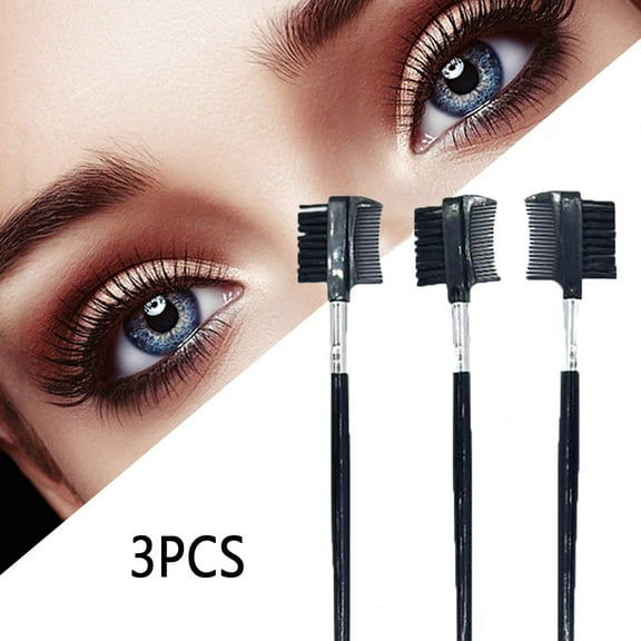 Ludlz 3PCS Eyelash Comb Eyelashes Separator Makeup Mascara Applicator Eyelash Definer Multifunctional Space-saving Plastic Double-head Beauty Eyelash Brush for Dressing Room