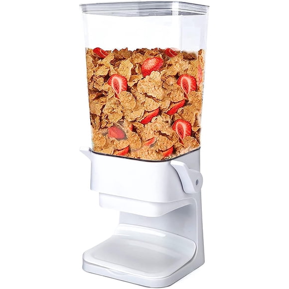 NestBright Cereal Dispenser, Cereal Containers Storage, Big Cereal Dispenser Countertop - Not Easy to Crush Food, Cereal Container For Pantry Organization And Storage (White, 5.5 Qt)