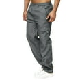 thumbnail image 1 of Baggy Cargo Pants for Men Male Versatile All Season Cargo Pants Multi Pocket Zip Button Hem Solid Color Plus Size Trousers Lounge Pants for Men Dark Gray XL, 1 of 4