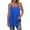 Blue, variant on Summer Tank Tops for Women Spaghetti Strap Pleated Flowy Curved Hem Round Neck Sleeveless Casual Loose Beach Vacation Basic Tank Top, Green L