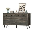 thumbnail image 4 of DEXTRUS 6-Drawer Double Dresser with Anti-Tipping, Wood Chest of Drawer Storage Cabinet, Dark Oak, 4 of 8