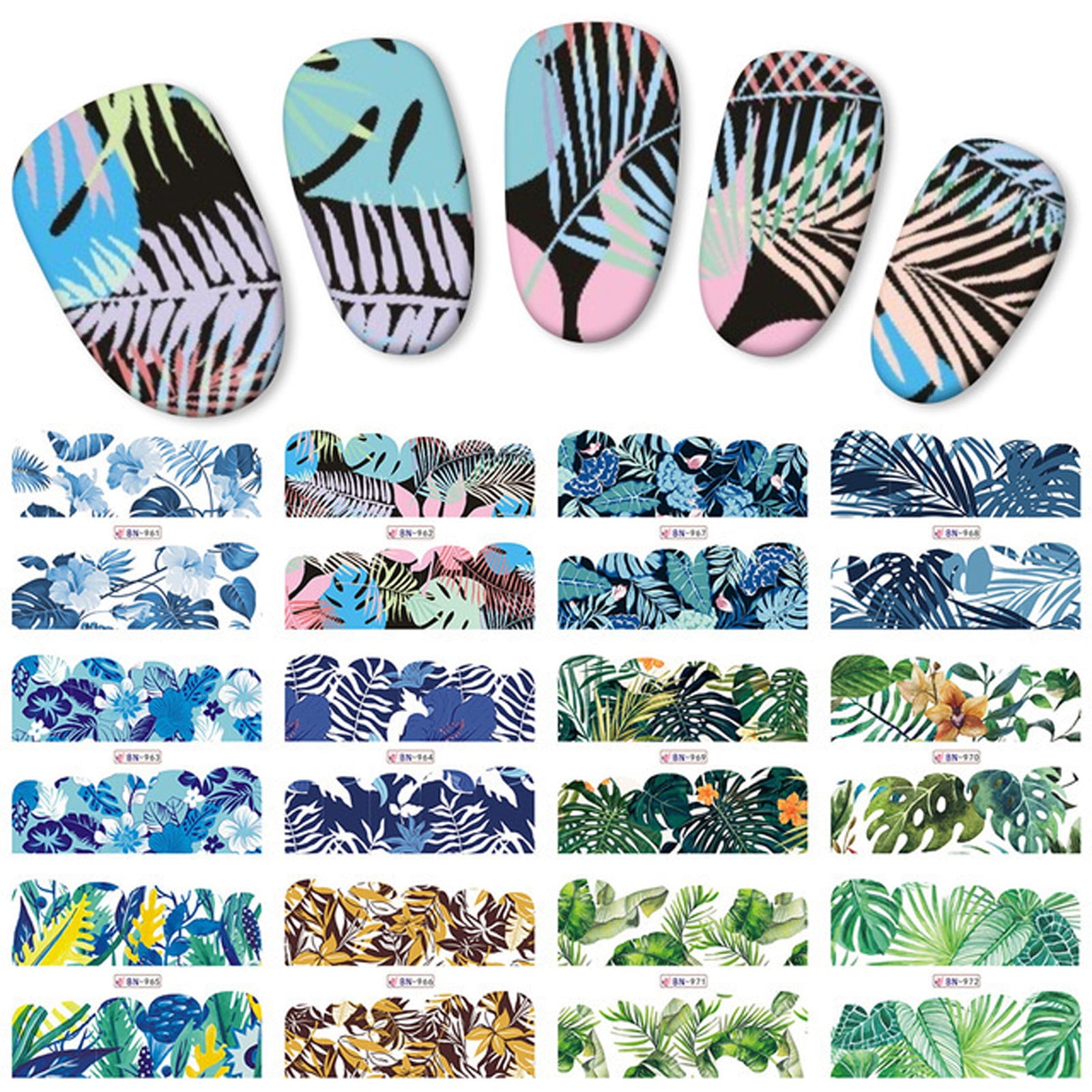 CXK99 on Clearance Nail Watermark Sticker, Gold Watercolor Flower