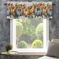thumbnail image 4 of Pumpkins Thanksgiving Farmhouse Short Window Curtain Valances, Eucalyptus Leaves Retro Beige Rod Pocket Kitchen Valances for Living Room Bedroom Bathroom Cafe 60" x 18", 4 of 8