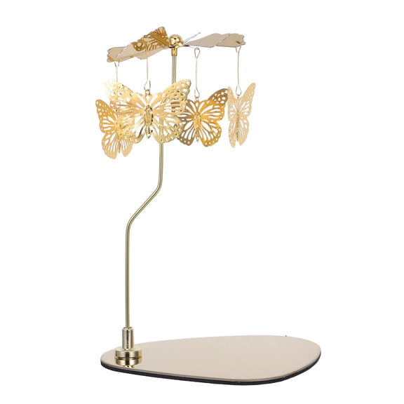 LOLIPPYY Butterfly Rotary Tea Light Candle Holder with Tray, Elegant Candlestick for Wedding and Party Decor
