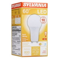 Sylvania 78106 Ultra LED Bulb, General Purpose, A19 Lamp, GU24 Lamp Base, Frosted, 2700 K Color Temp