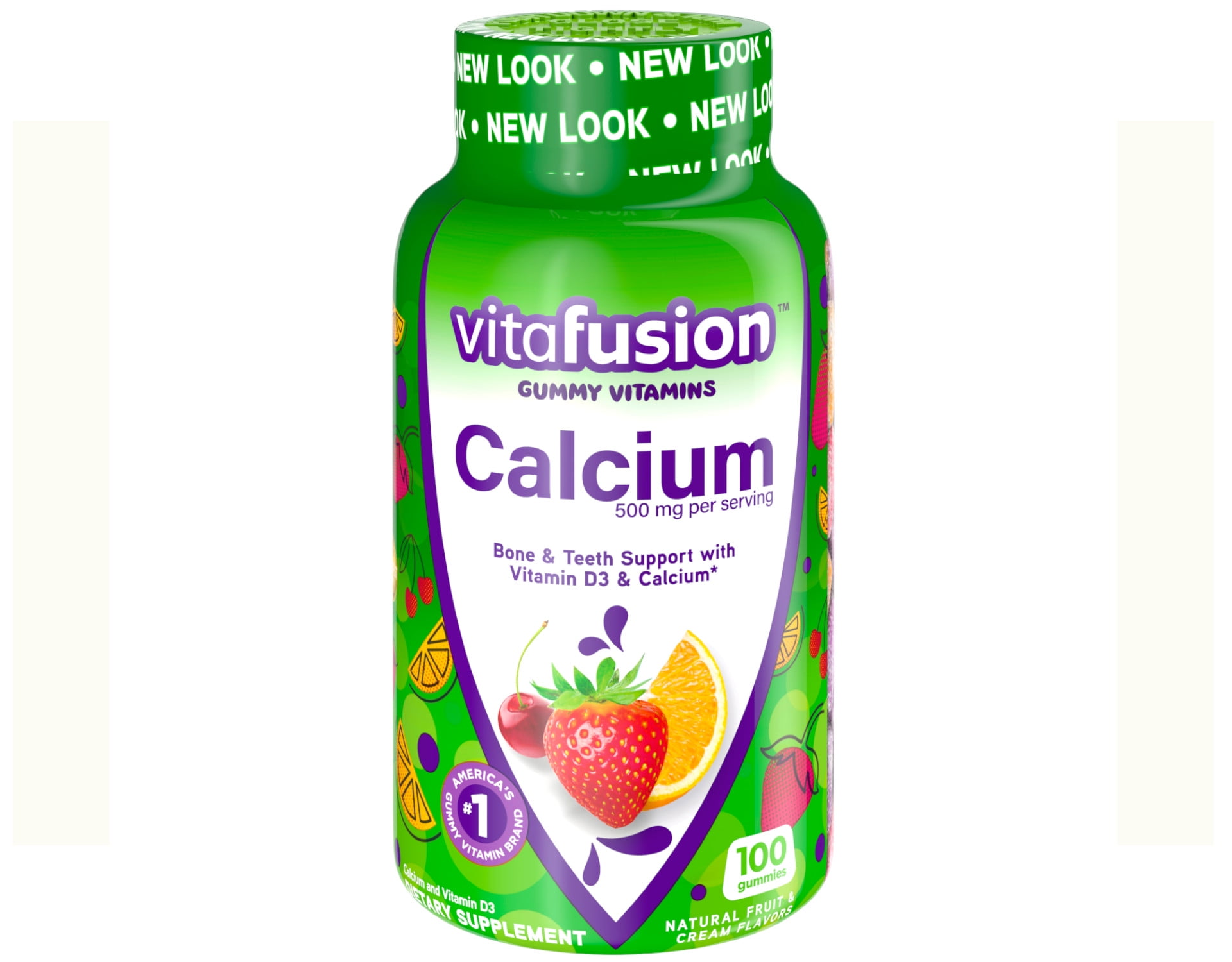 Vitafusion Adult Calcium 500 mg Gummies, Bone Support With Vitamin D, 100 Count