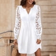 thumbnail image 2 of Vestido boho con hombros descubiertos para mujer: cuello en V, manga corta, estampado floral, cintura elástica, poliéster, vestido midi playero, 2 of 5