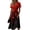 Watermelon Red, variant on Women's V Neck Short Sleeve Halloween Print Casual Dress A Line Midi Dress with Waist Definition for Everyday Wear Seasonal Outfit Black L