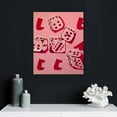 thumbnail image 5 of Nawypu  Framed Pink Lucky You Canvas Wall Art Pink Dice wall Decor Queen Hearts Poker Posters Lucky Number  Preppy Pictures prints Trendy Preppy style Decor Painting, 5 of 5