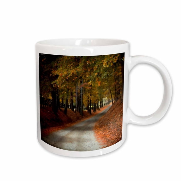 3drose, Fall Leaves on a Country Road in Georgia Ii, 15oz Mug