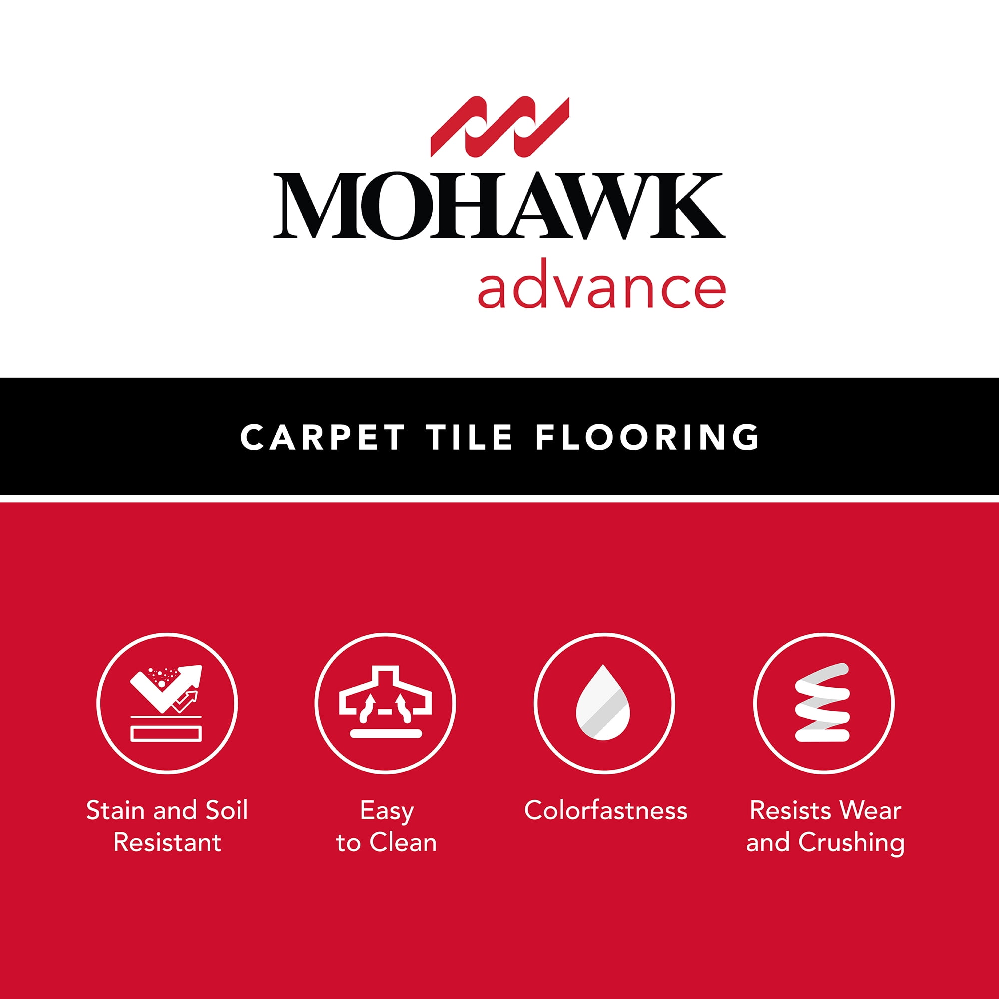 Mohawk Advance 12" x 36" Carpet Tile with EnviroStrand™ PET Fiber in New Shoes (72 sq ft per carton)