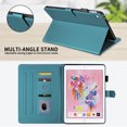 thumbnail image 3 of Allytechgroup for iPad 9.7" 6th/5th 2018/2017 Case with Pencil Holder, Multi-Angle Viewing Stand, Elegant PU Leather Card Pockets Kickstand Cover, Auto Sleep/Wake Case, Also Fit Air 2/1, Darkgreen, 3 of 8