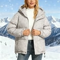 thumbnail image 2 of JGGSPWM Womens Puffer Jacket with Hood,Oversized Full Zip Quilted Winter Warm Coats Loose Long Sleeve Casual Outerwear Gray XL, 2 of 6