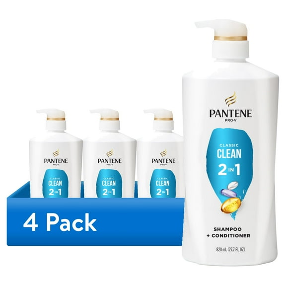 (4 pack) Pantene Pro-V Classic Clean 2in1 Shampoo and Conditioner, 27.7 oz