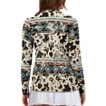 thumbnail image 2 of Yuyamidu Cow Print Golf Tops Women Aztec Tribal Golf Shirts Breathable Long Sleeve Tennis Shirt Workout Running Athletic Activewear Size L, 2 of 8