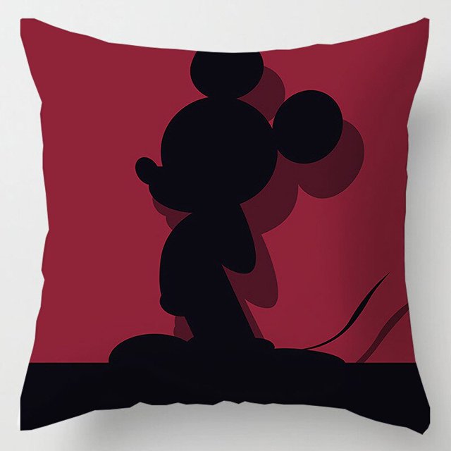 Disney-funda de almohada de Mickey y Minnie Mouse, juguetes de peluche, decoración para el hogar, regalo, 45x45cm