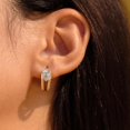 thumbnail image 2 of Leander Cubic Zirconia Huggie Earrings 14k Gold Plated Tiny Earrings Small Huggie Hoop Earrings Simple Lightweight Hoops Gift for Women, 2 of 5