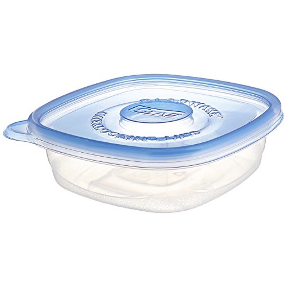Glad Gladware Entree Plastic Square Containers with Lids, 25 Ounce, 5