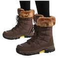 thumbnail image 2 of Mepaouo Womens Winter Snow Boots Waterproof Lightweight Anti Slip Fleece Lined Mid Calf Booties(Brown,7.5), 2 of 9