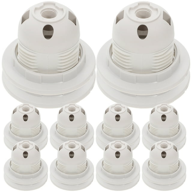10PCS Light Sockets E27 Lamp Holder Plastic Screw in Lamp Socket for Bulbs Table Lamp Chandelier Ceiling Floor Pendant Lamp