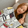 thumbnail image 4 of Bonita manta con forma de taza de fideos ramen, 152 x 203 cm, franela ultra suave, acogedora y ligera, mantas con caras sonrientes de la cocina japonesa, regalos para niños y amantes de la comida,, 4 of 6