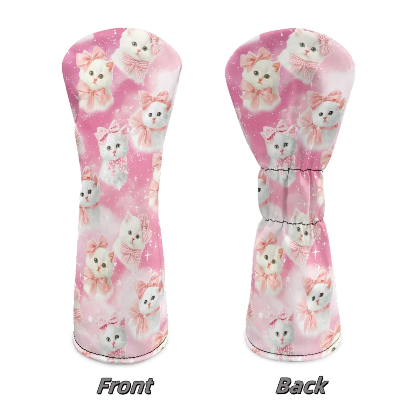 Uorisanigo Cute Cat Golf Club Head Cover Driver Cover Fariway Wood Headcover Hybrid Head Covers, 3 PCS Golf Accessories Headcovers for Club Protective, Elastic & Friction Resistant