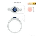 thumbnail image 5 of ANGARA Natural 1 Ct Aeon Sapphire & Diamond Floral 3 Stone Engagement Ring in 14K White Gold for Women (Size-6mm) | September Birthstone, Anniversary, Jewelry Gift for Women | Natural Sapphire Ring, 5 of 10